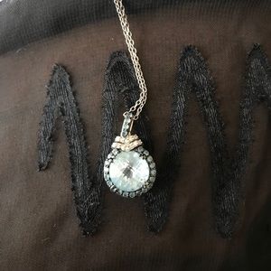 Miadora Blue Topaz and Diamond Accent Necklace